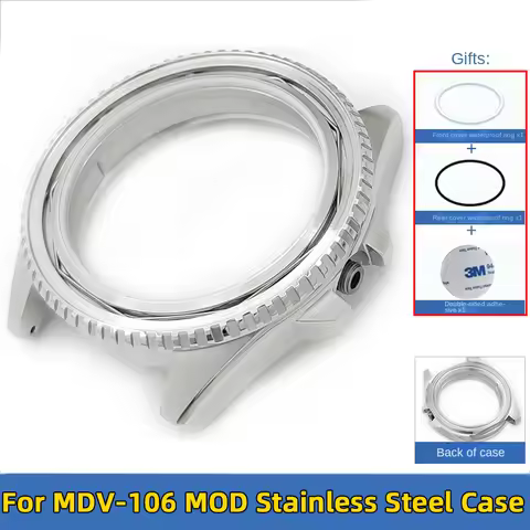 MDV-106 MOD Case MDV106 Stainless Steel Bezel For Casio Marlin MDV-106 Repair Replace Watch Accessor