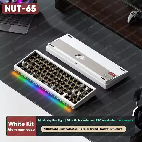 WEIKAV Lucky65 V2 NUT65 Mini Custom Wireless Aluminum Mechanical Keyboard Kit RGB Bluetooth Wired Qu
