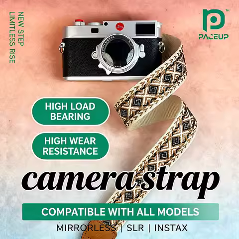 3.8cm Vintage Woven Camera Shoulder Strap for Fuji XT30 X-S10 XE4 XT5 Leica M11 Sony ZV-E10 A6400 A7