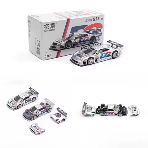 XCARTOYS POPRACE 1:64 CLK-GTR Cast Alloy Racing Car Model, Ideal Gift for Festivals, Collection Deco