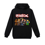 ชุดเด็ก roblox เสื้อสเวตเตอร์แขนยาวแบบบางแบบลำลองใส่ช่วงฤดูใบไม้ร่วงสำหรับเด็กและเด็กผู้ชายเสื้อมีฮู
