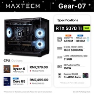 Gear-07 - GeForce RTX 5070 Ti Gaming PC | AMD Ryzen 5 7500F / Intel Core Ultra 225F (16GB RAM / 512G