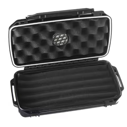 Portable Cigar Plastic Travel Case Waterproof Dustproof Shockproof 5 Full-Sized Cigars Hard Shell Ca