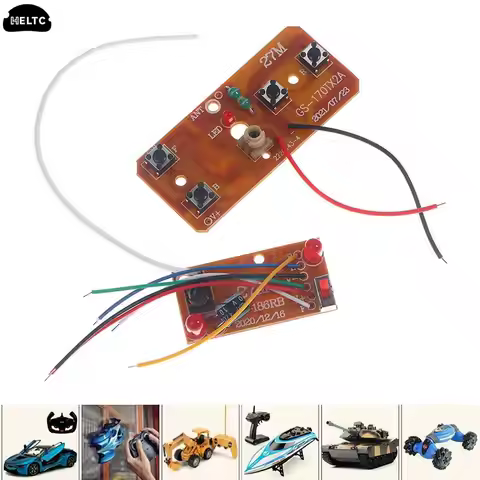 1 Set 2.4G 4CH RC Remote Control 27MHz Circuit PCB Transmitter Receiver Board With Antenna Radio For