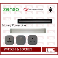 ZENSO – Z LINE 13A SOCKET / UNIVERSAL SOCKET / 2x USB SOCKET WITH WALL MOUNTED POWER TRACK (NOT COMP