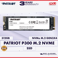 PATRIOT P300 M.2 NVME SSD GEN3x4 3500MB - 512GB (3 YEARS WARRANTY)