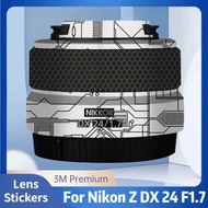 Untuk Nikon Z DX 24 F1.7 Decal Vinyl Balut Filem Kanta Kamera Kot Pelekat Pelindung Badan 24mm F1.7 