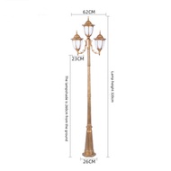 CHENRUI ไฟสนามหญ้า LED สามหัวเสาสวนยุโรปสวนกลางแจ้งวิลล่าไฟตกแต่ง