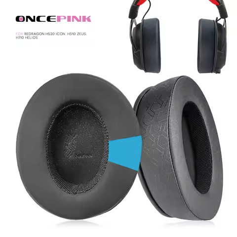 Oncepink Replacement Ear Pads for Redragon H510 Zeus, H520 Icon, H710 Helios Headphone Cooling Gel C