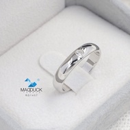 Madduckjewels 925 CZ Silver Ring/Moissanite/Lab Grown Diamond Rhodium Plated Wedding RG1457