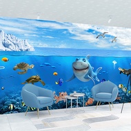 Seafood Background Wallpaper 3D Underwater World Mural Ocean Themed Restaurant Wallpaper KTV Wallpap