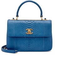 Chanel Blue Python Small Trendy CC Dual Handle Flap Gold Hardware, 2019