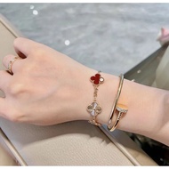Van Cleef & Arpels One K Gold Clover Full Diamond Bracelet