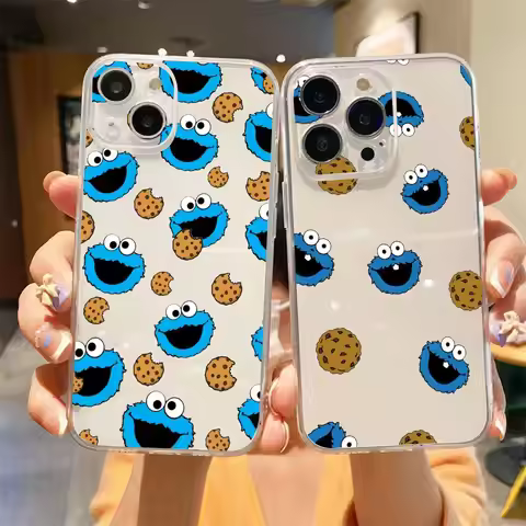 Cookie Monster phone case Phone Case Clear TPU Anti-Yellow Shockproof Case For iPhone 11 12 13 14 15