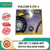Sprocket Set Kit Sunstar Vulcan S 15~ (520VX3 XRing and Sunstar Sprocket) Ready Stock 100% Original