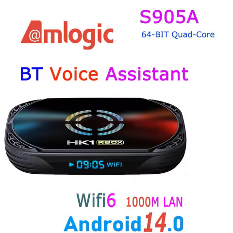 Android14.0 Amlogic S905A S905X5M 64-Bit Quad Core 8K 1000M LAN Voice Assistant Wifi6 BT5.0 DDR4 Med