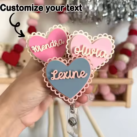 Personalized Badge Name Badge Reel, Custom Name Badge Reel, Personalized Retractable ID Badge Holder