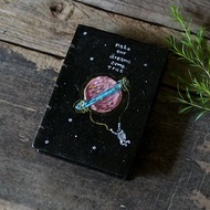 Astronaut touch the planet. notebook handmade notebook wood 筆記本
