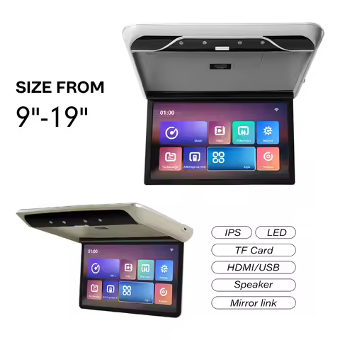 9 11.6 12.5 15.4 15.6 17.3 19 Inch LCD IPS Monitor Android Car TV Overhead Remote Control Car Ceilin
