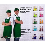 Custom apron custom barista/ apron custom screen printed embroidered apron cafe uniform barista wait