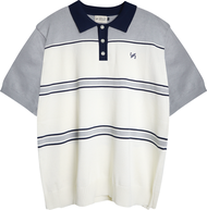 [เฉพาะ Blue XS พรีออเดอร์ 14 วันKINS 19 STUDIO |  PANEL KNIT POLO เสื้อโปโลคินส์ [KN127]