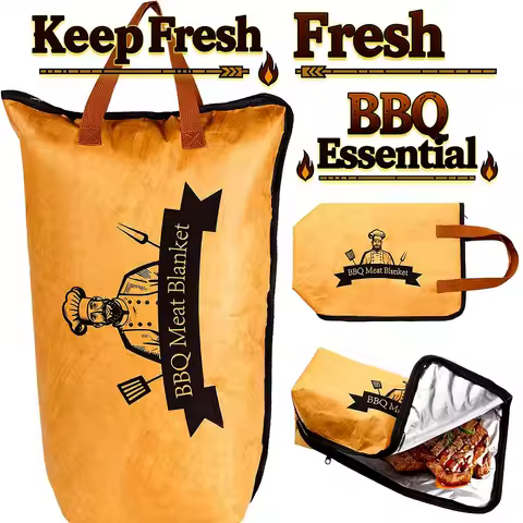 Reusable Pellet Smoker Meat Insulated Resting Bag with Wide Mouth for Brisket/Beef,BBQ Blanket for R