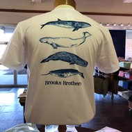 Brooks Brothers Men's Loose Whale Print Trendy Comfortable Short-Sleeved T-Shirt
