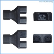 WU C14 to Double C13 C15 5-15R Connector Adapter Male Plug to Female Socket Adaptor