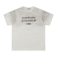 Acne Studio Summer New Hot Diamond Men's And Women's Same Style 1996 Letter Printed Distressed Short