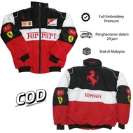 F1 Ferrari Racing Jacket Men Motorcycle Riding Windbreaker Black Embroidery Bomber Jacket