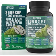 Custard Apple Graviola Supplement，Contains Seaweed、Horseradish tree、Turmeric、Black Seed Oil、Oregano、