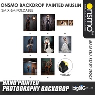 Onsmo Backdrop Painted Muslin 3m x 6m Foldable (A1/A2/A3/A4/A5/A6/A7/A8)
