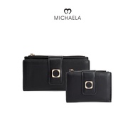 MICHAELA Snap Button Wallet for Women Minimalist Chic Bifold Wallet with Zip Coin Purse MLP55136 2Q