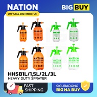 [A-198-216-218-270] NATION - 1L, 1.5L, 2L, 3L Orange/Green Pressure Sprayer Bottle Adjustable Nozzle