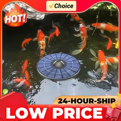 Solar Floating Pond Aerator Solar Powered Air Pump with Air Hose and Bubble Stone Pond Oxygen Pump f