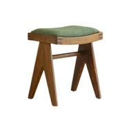 Hardwood and Rattan Stool Vintage Low Bench Entryway Shoe Bench Footrest Space-Saving Home Furniture