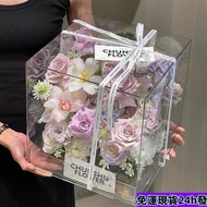 Taiwan Ready Stock-With Tickets Acrylic Transparent Flower Box Square Gift Bouquet Display Preserved