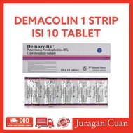 DEMACOLIN 1 STRIP ISI 10 TABLET OBAT FLU DEMAM PILEK PENURUN PANAS PARACETAMOL