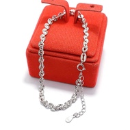 Authentic 925 Silver Bracelet 925 Silver Carved Chain Bracelet Jewelry