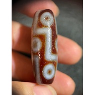 Tibetan dzi vip dzi 9 eyes blood dragon scale feng shui on red-brown body