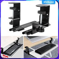 [Etekaxa] Keyboard Clamp Rail Set Slides Keyboard Drawer Tray Accessories for Sliding Keyboard Stand Slide Out Rail Extension Support for Office Desks