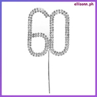 Number 60 Anniversary 60th Birthday Party Supplies Cake Toppeer Topper Rhinestone Decor ellisonn