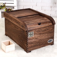 Grain Storage Box Storage Carbonized Real Moisture-Proof Bucket Rice Tank Wooden Rice Noodles 51015k