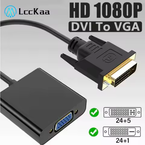 HD 1080P DVI to VGA Adapter Cable For PC Laptop Projector Monitor DVI-D 24+1 Male To VGA Female Conv
