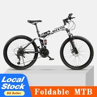 [✅SG Ready Stock] Shimano gear transmission Mountain bicycle 24 26 inch Foldable Adult city road bikes fold bike