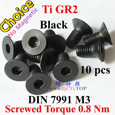 10pcs Black Flat Head M3 M4 Titanium screw M3x4 M3x5 M4x8 M4x10 M3x8 M3x10 M3x12 M3x14 M3x15 M3x16 M