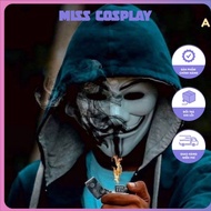 Cosplay Hacker Mask, Cool White Halloween Hacker Anonymous Mask