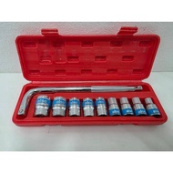 ALSO Wrench 10-Piece Socket Set With 2 L-Shaped Wrenches Size 4 Inches With 10 12 13 14 16 17 19 22 