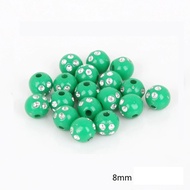 20pcs 8mm Manik-Manik Bulat Akrilik Buatan Tangan diy Aksesoris Anting