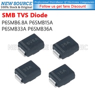 [10-50pcs] 6V8A 15A 33A 36A SMB TVS Diode P6SMB6.8A P6SMB15A P6SMB33A P6SMB36A SMD DO-214AA Transien
